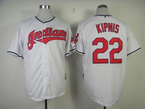 Indians #22 Jason Kipnis White Cool Base Stitched MLB Jersey - Click Image to Close
